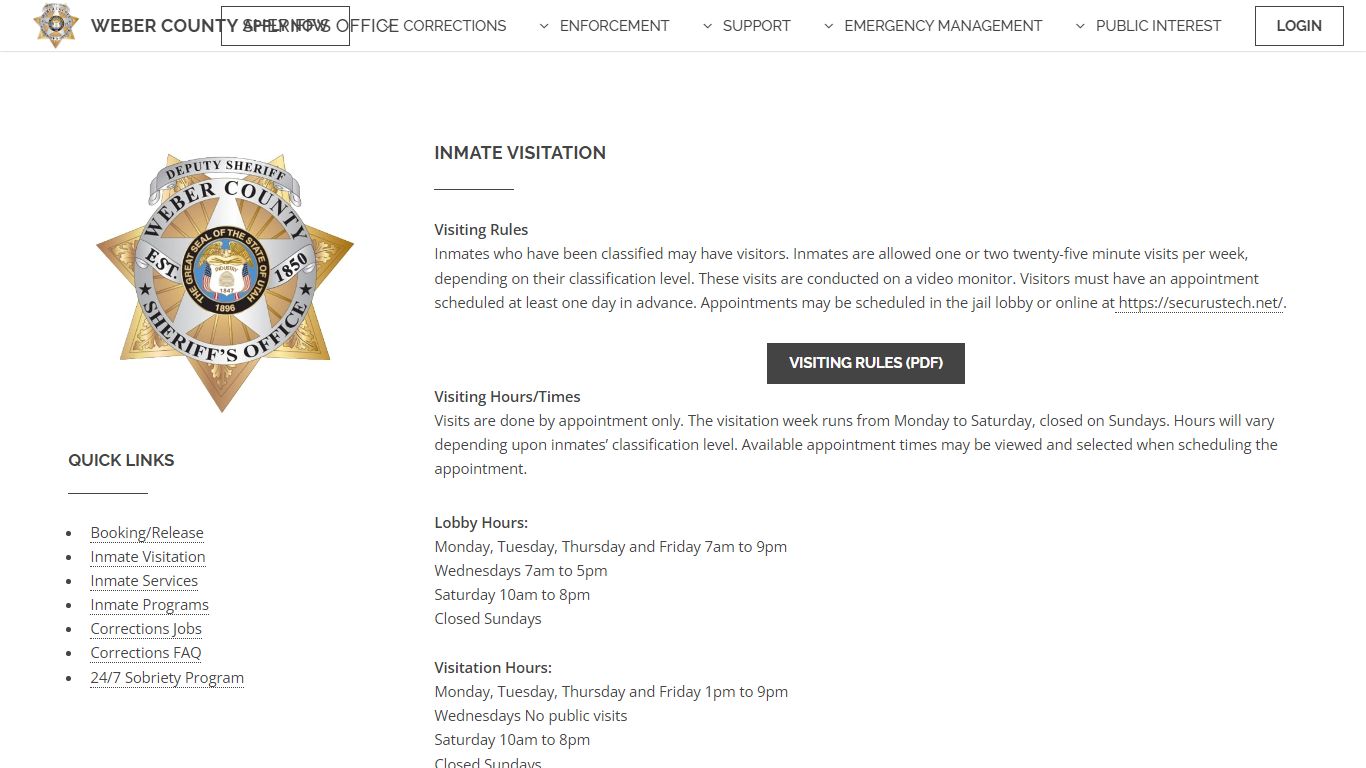 Weber County Sheriff - Corrections